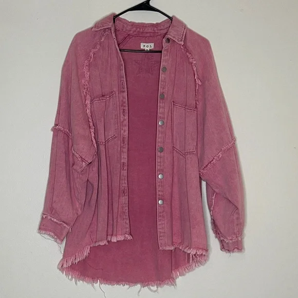 POL Pink Textured Shirt - Picture 1 of 5